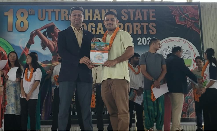 Sachin Mamgain Receives Recognition at 18th Uttarakhand State Yoga Sports Championship 2026